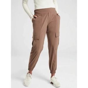 Athleta Chelsea Utility Jogger Pants Mineral Brown Outdoor Hiking Womens 12